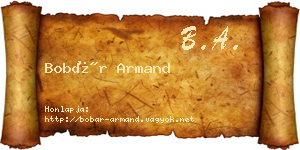 Bobár Armand névjegykártya